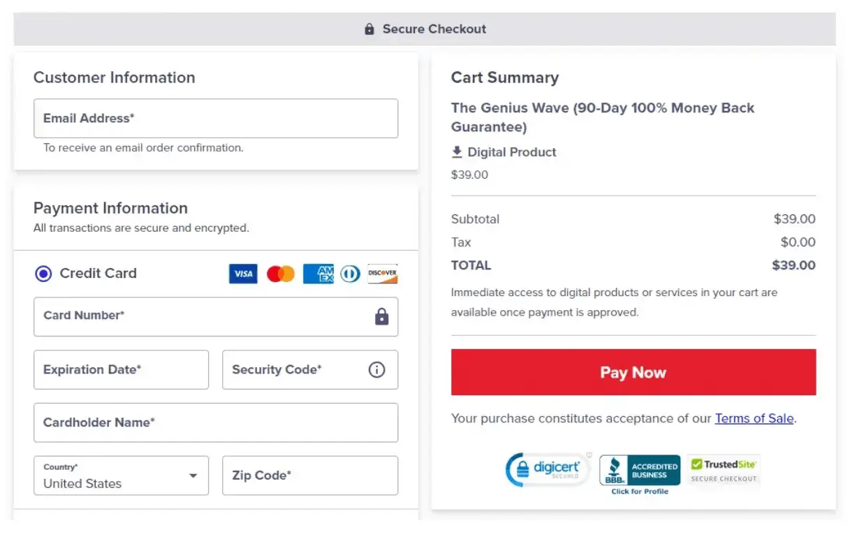 the-genius-wave-checkout-page